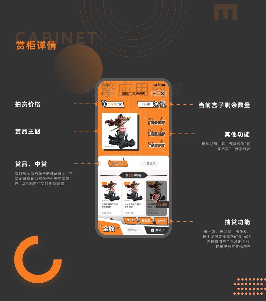 賞柜詳情，抽賞價格，賞品主圖，當前盒子剩余數量